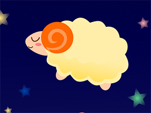 星空で眠る羊のイラスト
