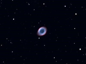 青色の星雲星団の写真