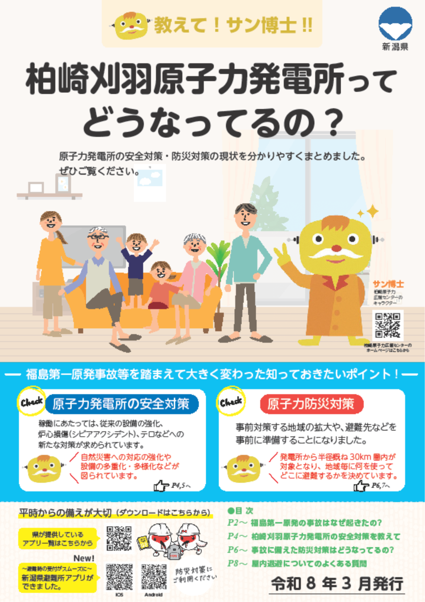 新潟県作成の柏崎刈羽原子力発電所の安全対策・防災対策の現状を分かりやすくまとめたリーフレットの表紙画像