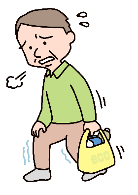 高齢の男性がつかれているイラスト