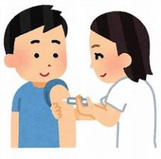 画像:男性が予防接種を受けているイラスト