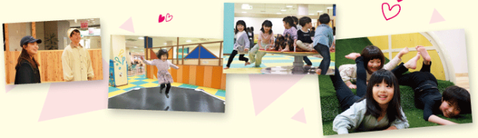 新しくなったキッズマジックの遊具で遊ぶ子どもたち。どの子も目を輝かせ楽しそうにしています。