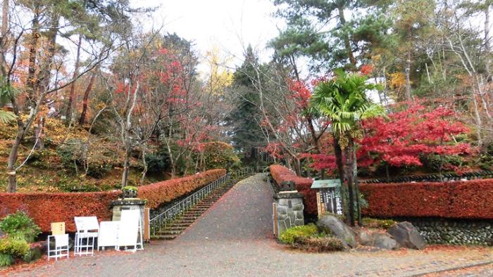 11月24日時点の松雲山荘の正門前