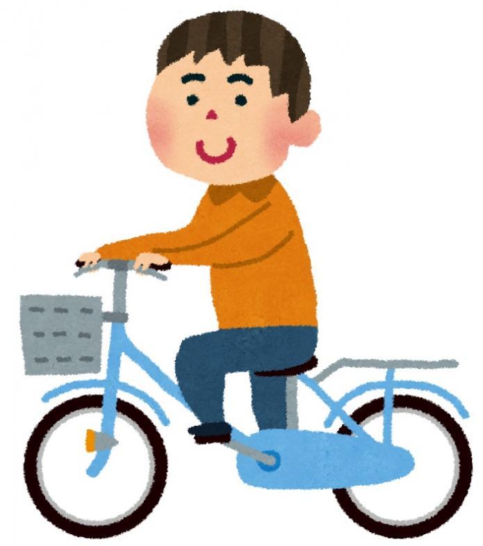 自転車に乗っている男性のイラスト