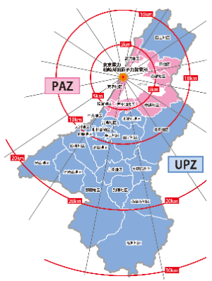 PAZとUPZを区域ごとに色分けした市の全体図