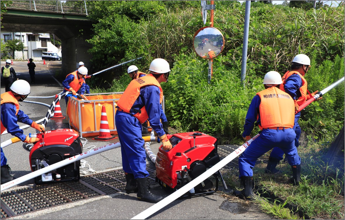 水防活動訓練の様子です。