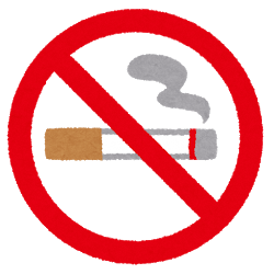 煙草に禁止マークの付いた喫煙禁止マークのイラスト