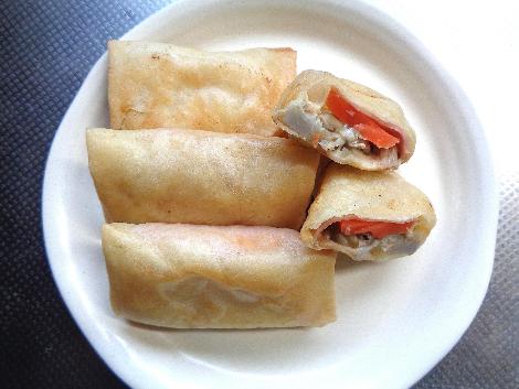写真：里芋とベーコンの春巻き
