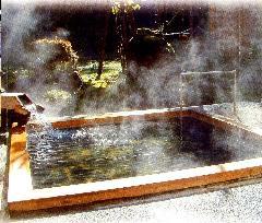 厳選かけ流しの広田鉱泉木造の露天風呂の写真
