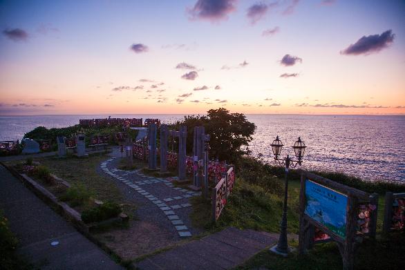恋人岬の夕日の画像