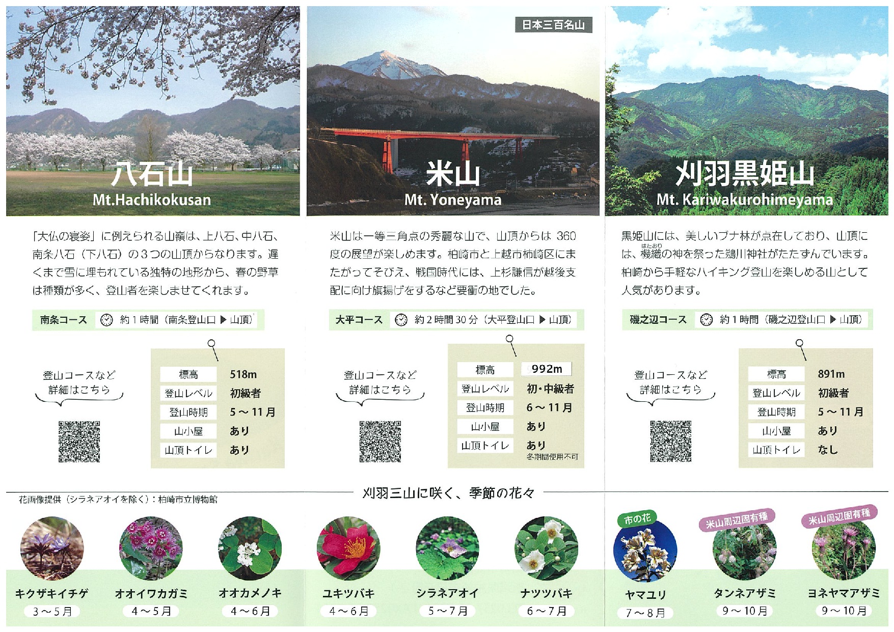 観光パンフレット「刈羽三山」の魅力紹介