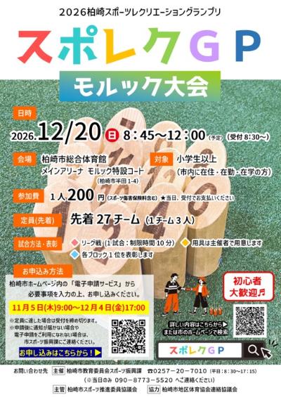 （イメージ）2026柏崎スポーツレクリエーショングランプリ「モルック大会」