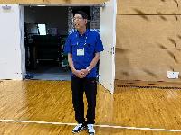 写真：柏崎スポーツ推進委員の金子会長が前に出て挨拶をしている様子です