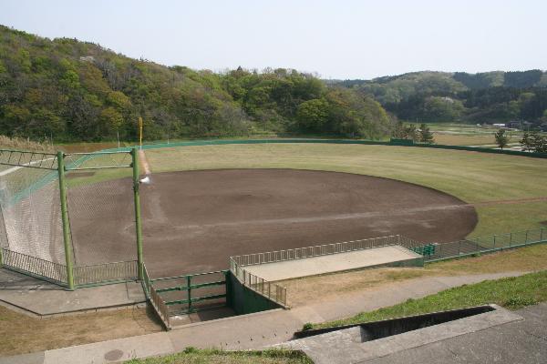 写真：バッターボックス側から撮影された野球場の様子。