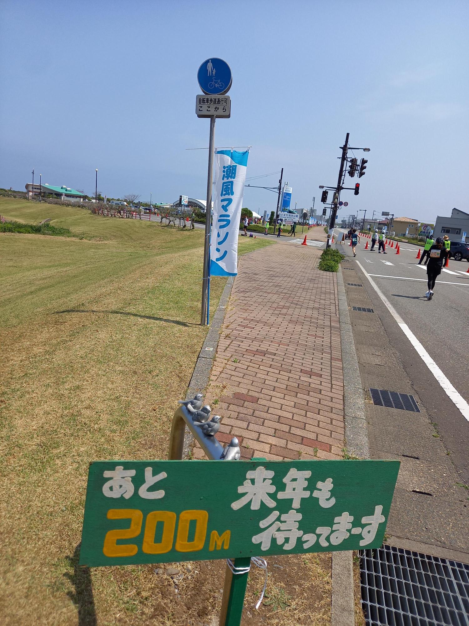 写真：潮風マラソンのコース途中。もう少しでみなとまち海浜公園です。