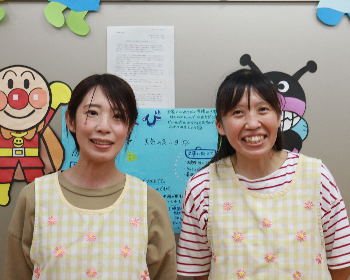 写真：子育て支援室の大室先生と皆川先生